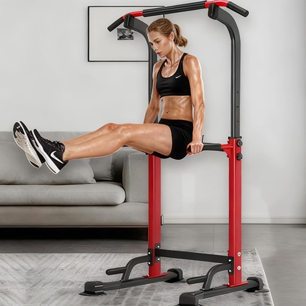 Power Tower Pull-Up Bar Station Adjustable Dip Push-Up Home Gym