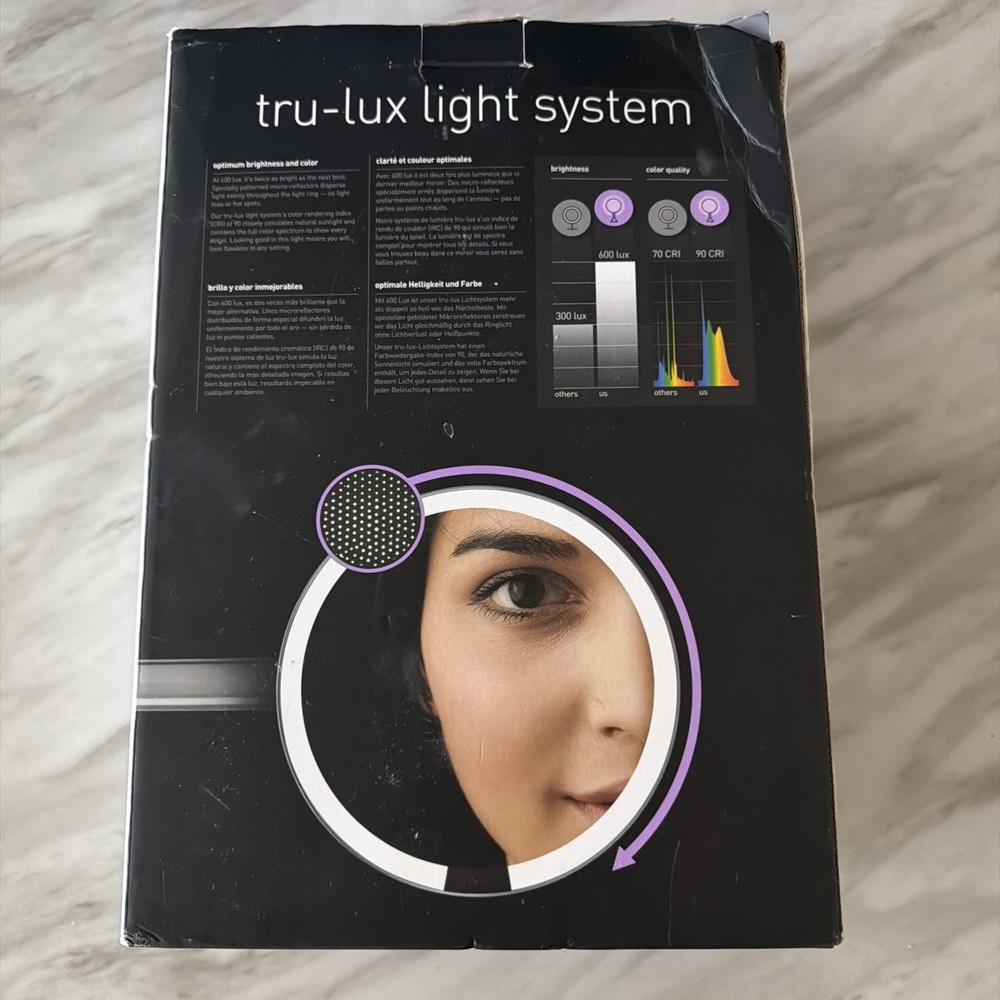 Simplehuman ST3003 Wall Mount Sensor Mirror Tru-Lux LED 5x NEW Open Box