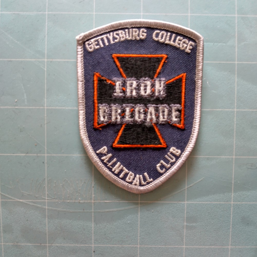 Gettysburg College Paintball Club Shield Patch size 4x2.5