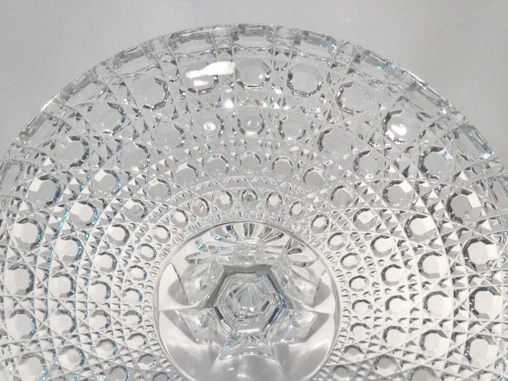 VINTAGE GLASS BUTTONS & SEGMENTED CUTS PEDESTAL CAKE STAND