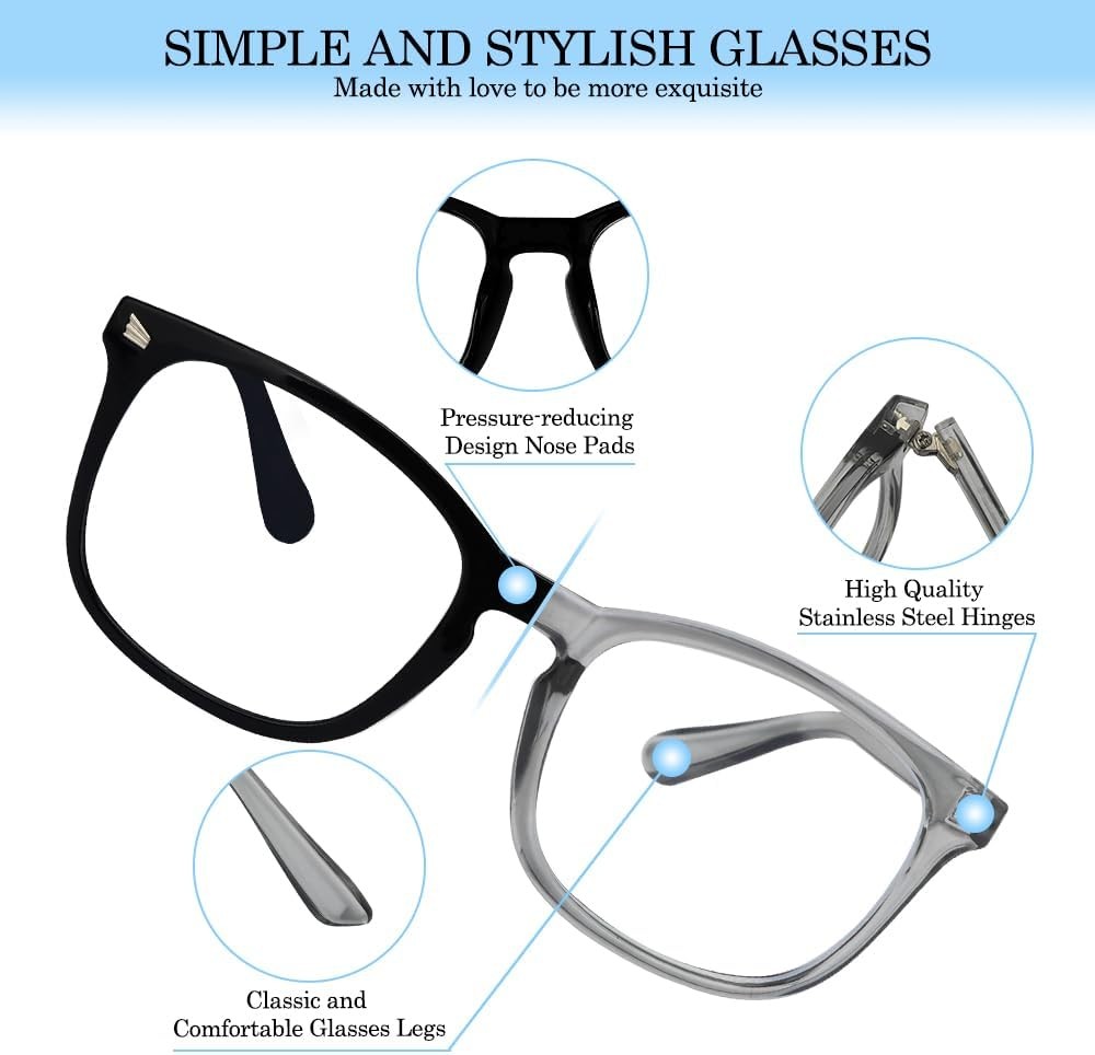 1/2 Pack Blue Light Blocking Glasses Men Blue Light Glasses for Computer Gaming