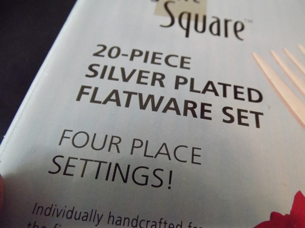new 20pc SILVER PLATED FLATWARE SET 4-PLACE SETTINGS REGENT SQUARE 2 sets avail