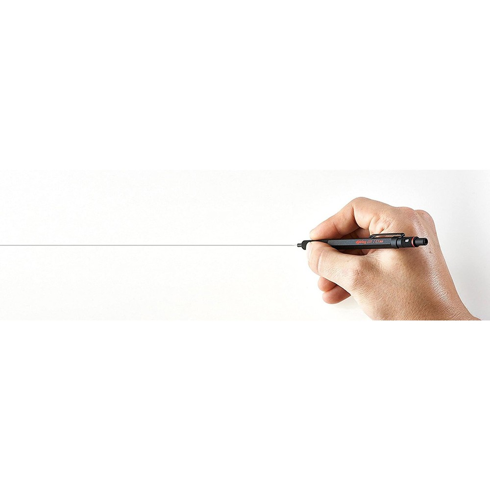 rOtring 600 Full-Metal 0.7mm Mechanical Pencil, Black, Precise Ruler-Based