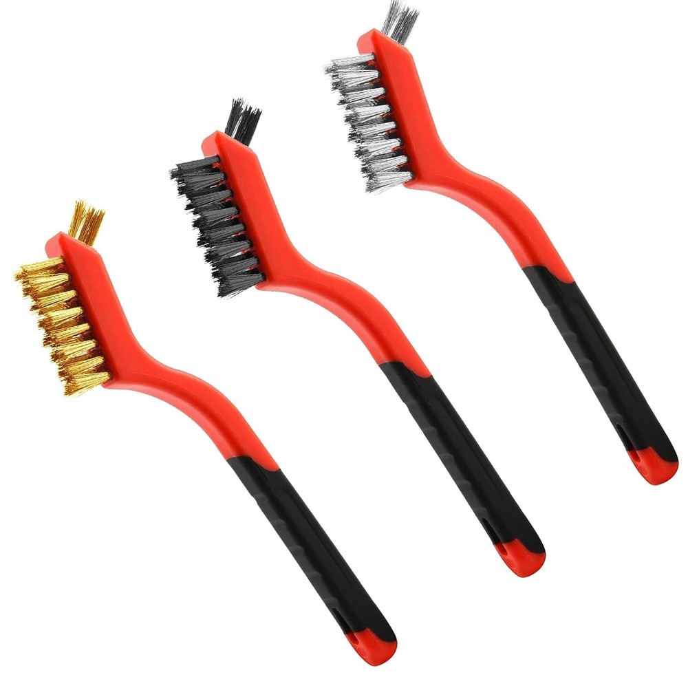 Wire Brush Set (3-Pack) for Precision Cleaning – Brass, Nylon & Stainless