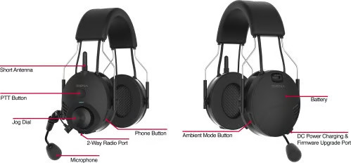 Sena Tufftalk Earmuff Headset for Bluetooth and Intercom Motorcycle TUFFTALK-01