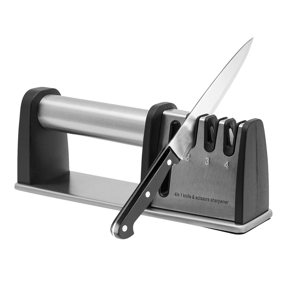 Manual Kitchen Knife Sharpener 4-Stage Knives&Scissors Sharpening Tool Accessory