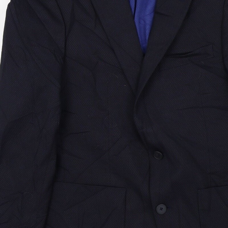 M&S Mens Blue Polyester Blend Jacket Suit Jacket Size 38