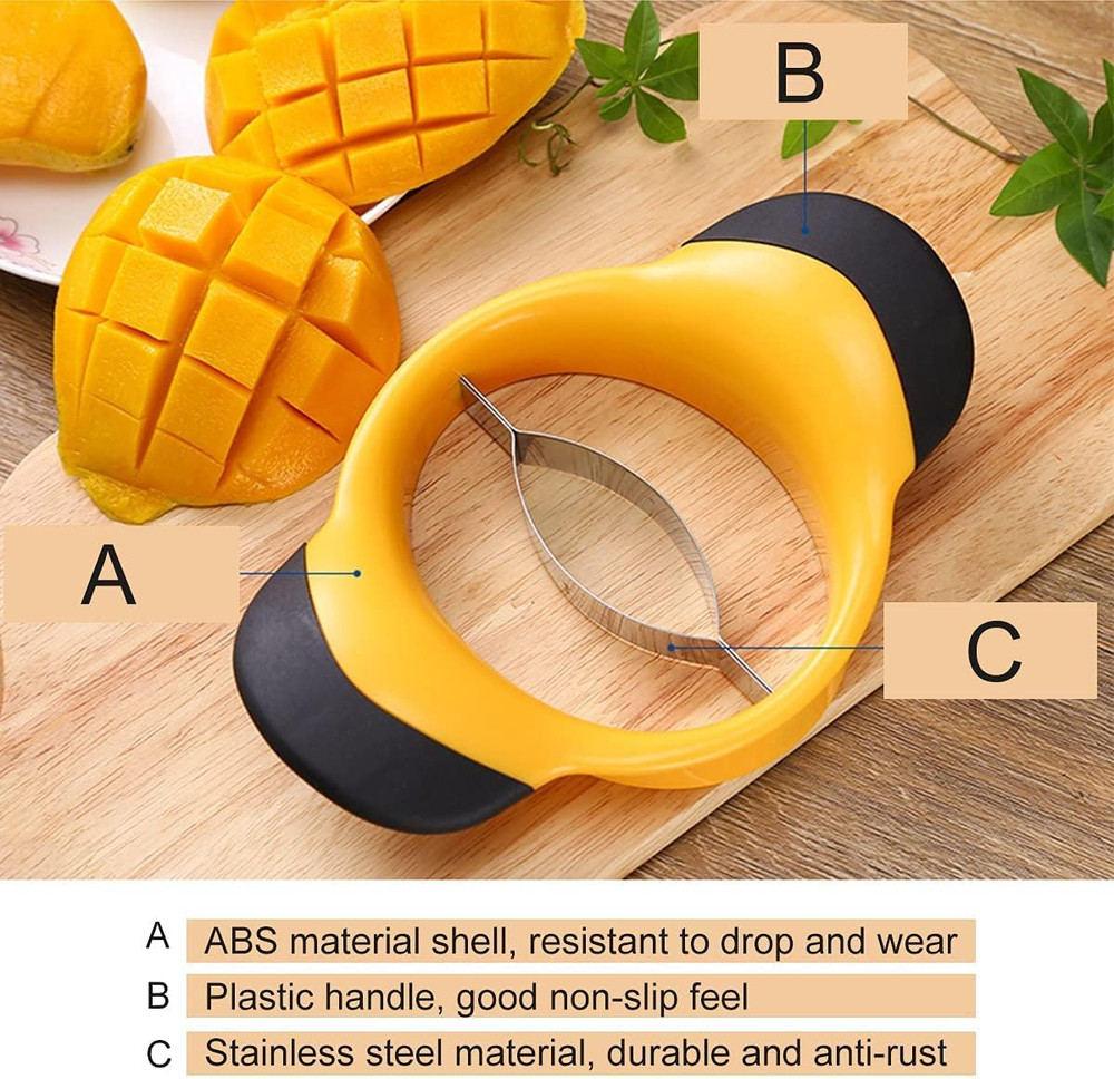 Mango Slicer, Mango Splitter, Mango Cutter with Stainless Steel Blade, Mango Pit