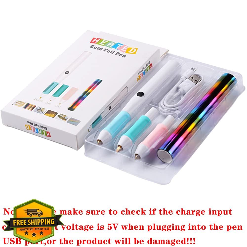 Heat Foil Pens Kit 3 Tips Foil Roll for Card Making
