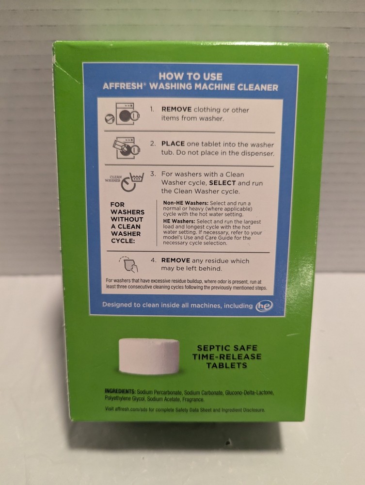 Affresh Washing Machine Cleaner, 6 Month Supply, Cleans Front Load and Top Load