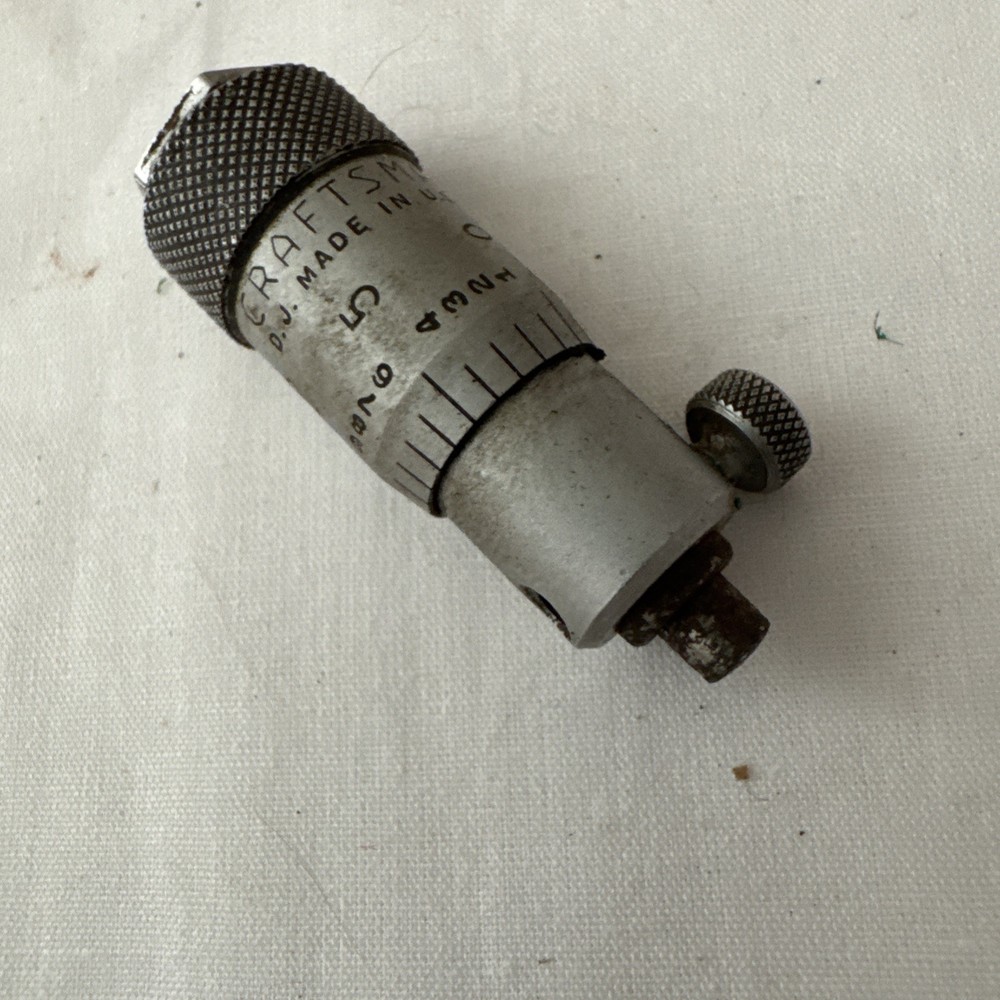 VINTAGE SEARS CRAFTSMAN DEPTH MICROMETER INDICATOR PRECISION MEASURING TOOLS.