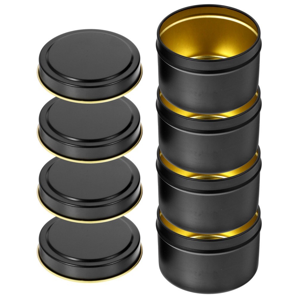 4 Pcs Jars with Lids Candles Making Tins Metal Storage Container