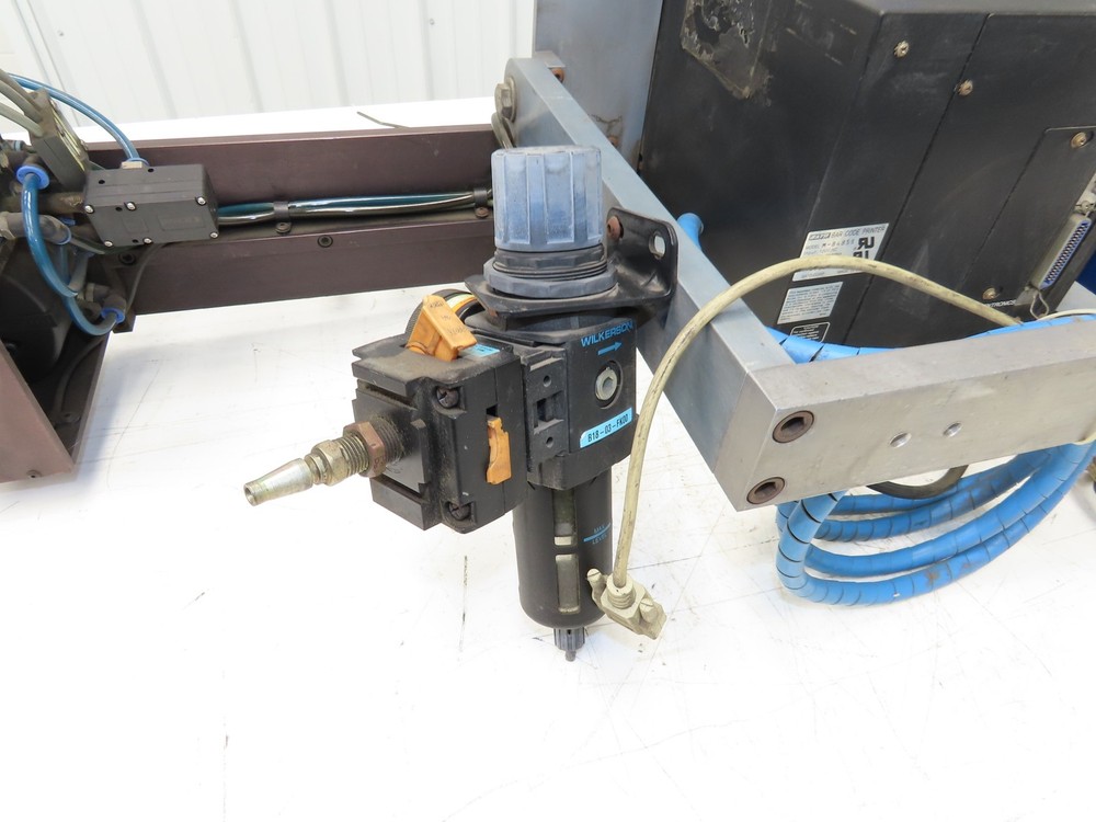 Sato M-8485S Label Mill Barcode Printer Labeler Pneumatic Blower Applicator
