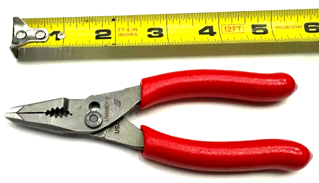 SNAP ON TOOLS USA RED 5" Soft Grip Mini Long Nose Slip Joint Pliers LN44BCF NEW