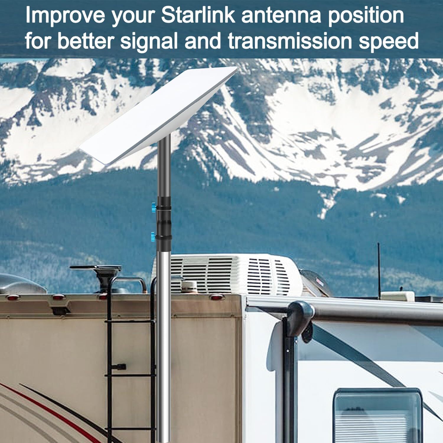 Starlink Ground Pole Mount Pole with No Dig Ground Anchor