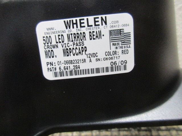 NIB CHP Whelen Mirror Beam Caps Crown Victoria police car CVPI Vic 1998-2011