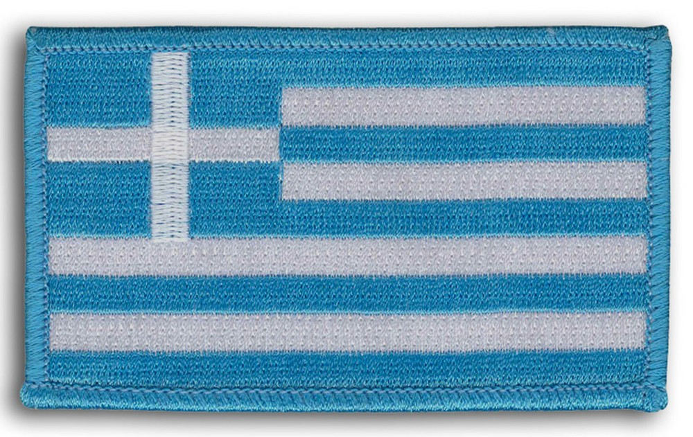 Greece Flag Patch 3 1/2" x 2" New