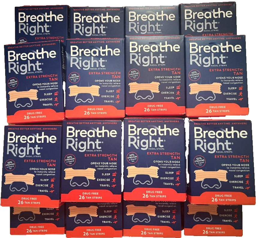 ( 520 ) BREATHE RIGHT NASAL STRIPS EXTRA STRENGTH TAN ( 20 x 26 COUNT BOXES )