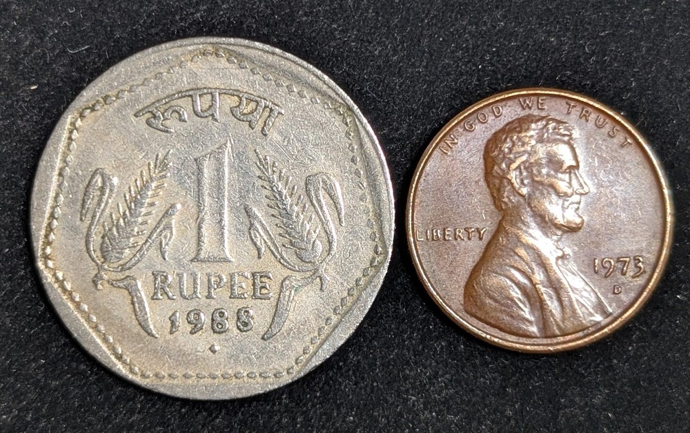 1988 India 1 Rupee Circulated KM# 79.1