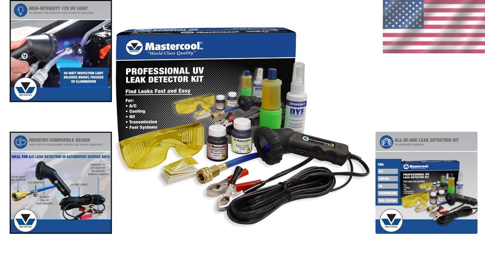 Professional UV Leak Detection Kit – 12V High-Intensity Light & Universal Dyes