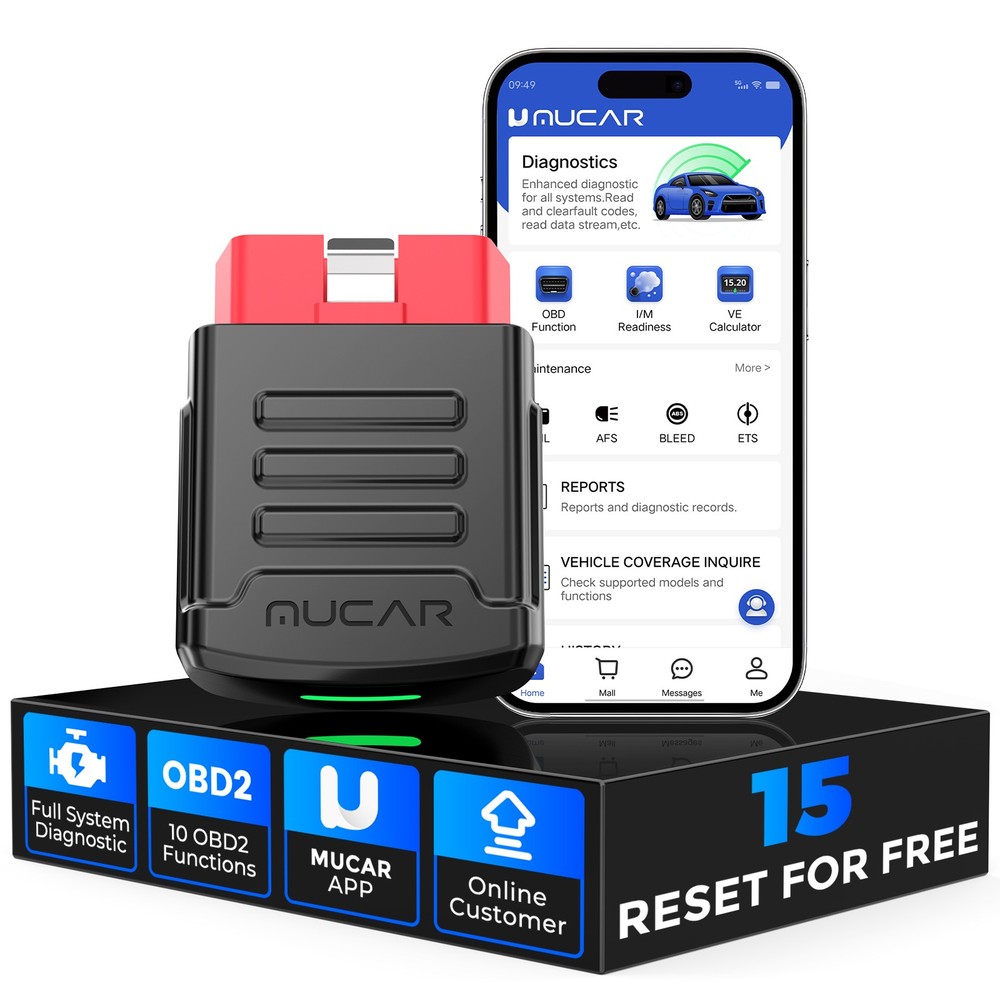 MUCAR BT200 Pro 15 Resets OBD2 Scanner Bluetooth All System Car Diagnostic Tool