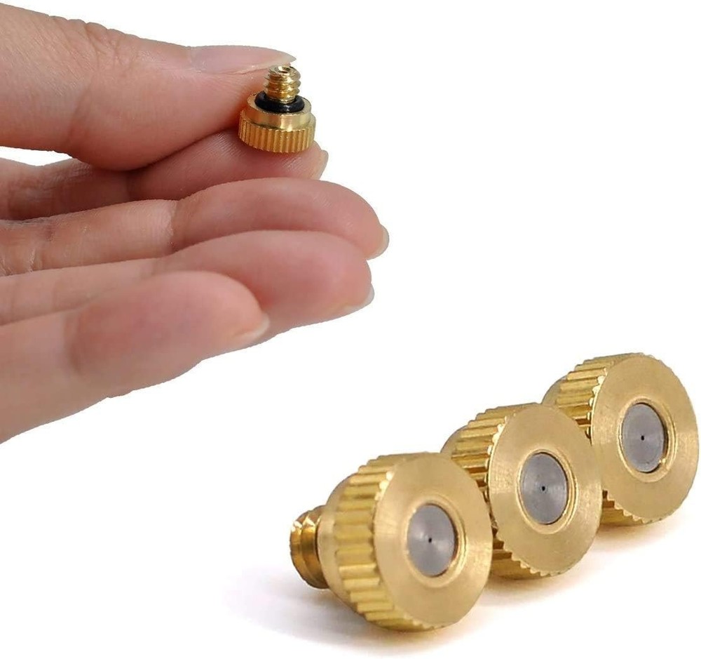 50PCS Brass Misting Nozzles for Efficient Outdoor Cooling – Durable & Easy Setup