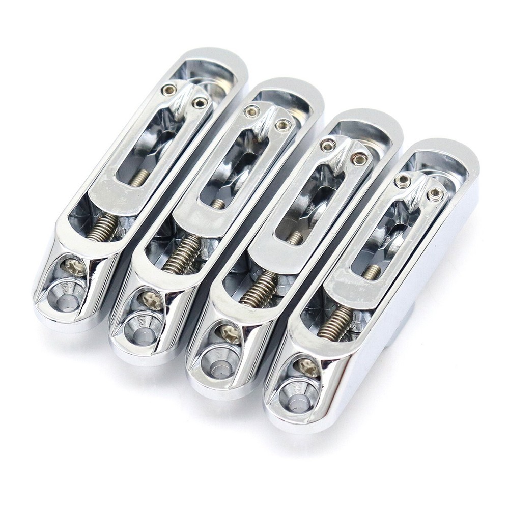 4 Strings Heavy Duty Individual Bass Bridge Single String Bridge Saddles Silver