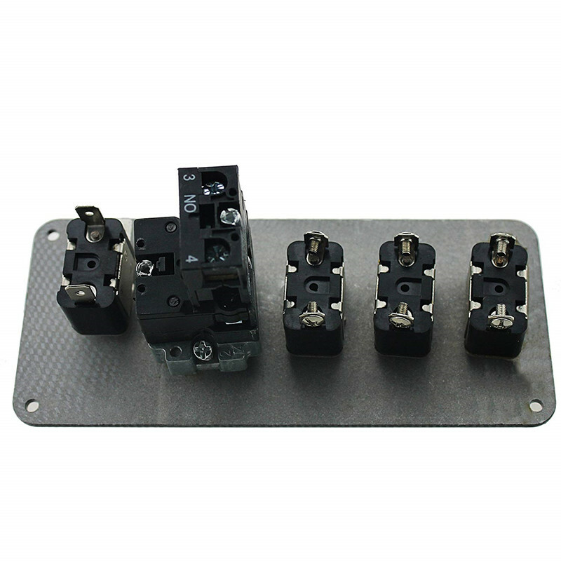 Red Button Ignition Engine Racing Start Push Carbon Fiber Panel 4 Toggle Button
