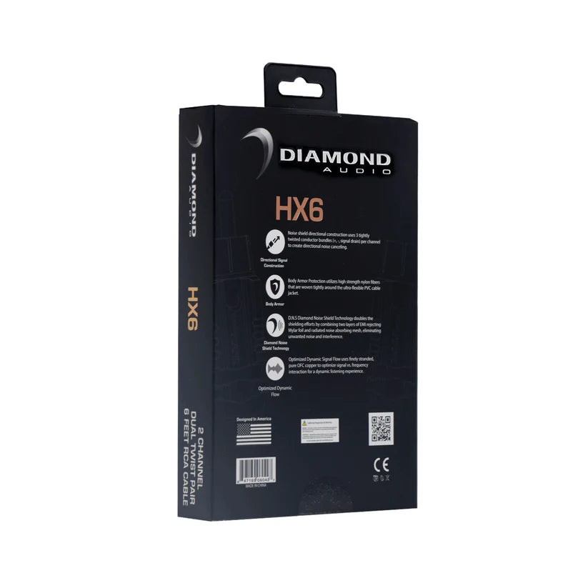 Diamond Audio HX6 6Ft Two Channel RCA Cable