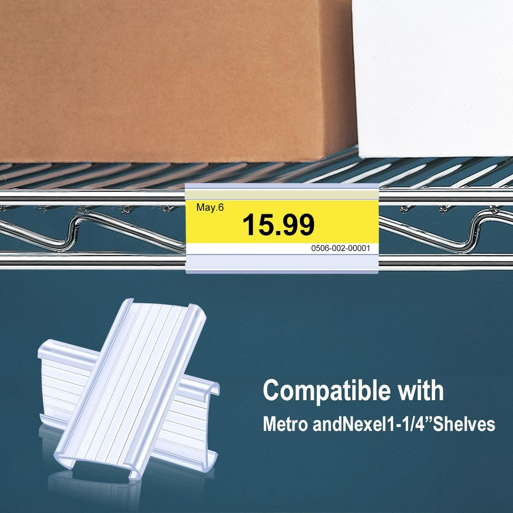 30Pcs Wire Shelf Label Holders,Plastic Wire Rack Label Holder,Compatible with Me