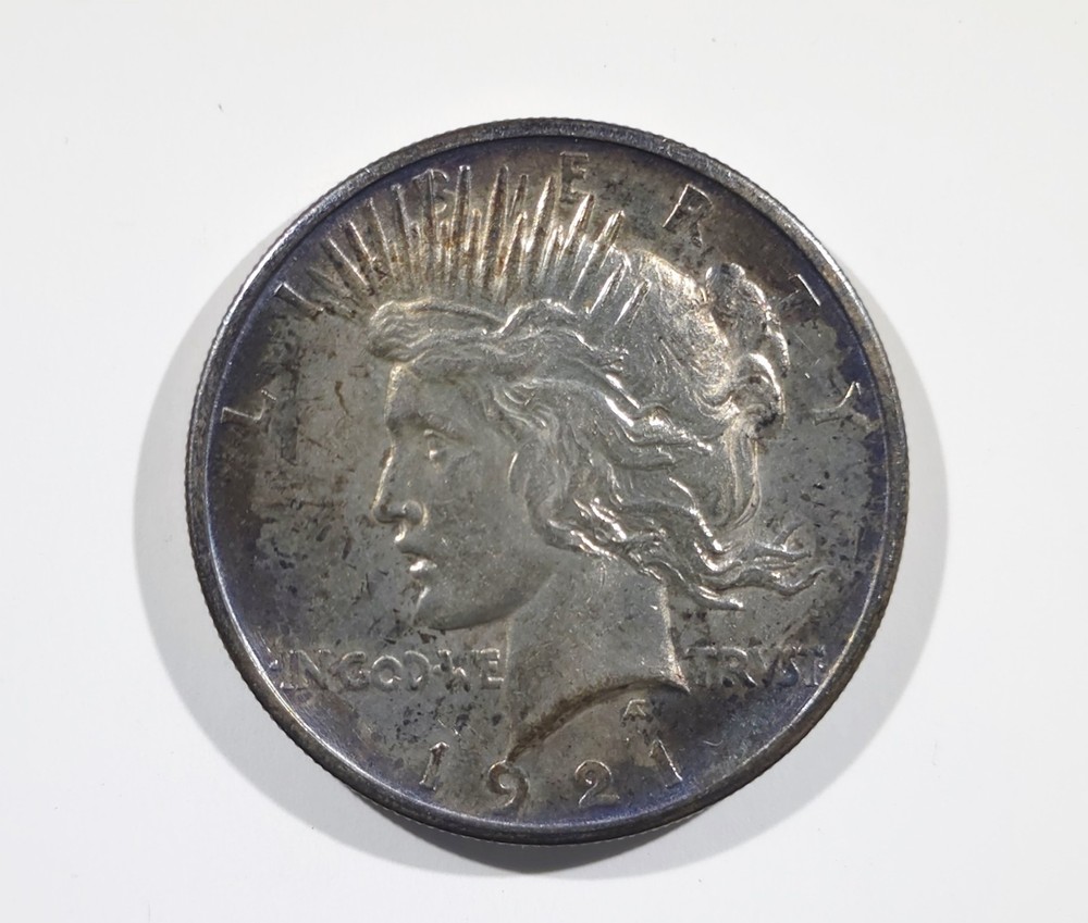 1921 Peace Dollar $1 fantastically Toned GEM Extremely Sharp Strike