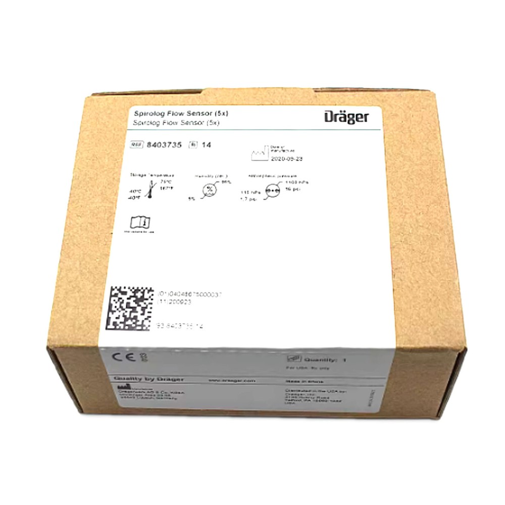 New In Box DRAGER 8403735 Spirolog Flow Sensor