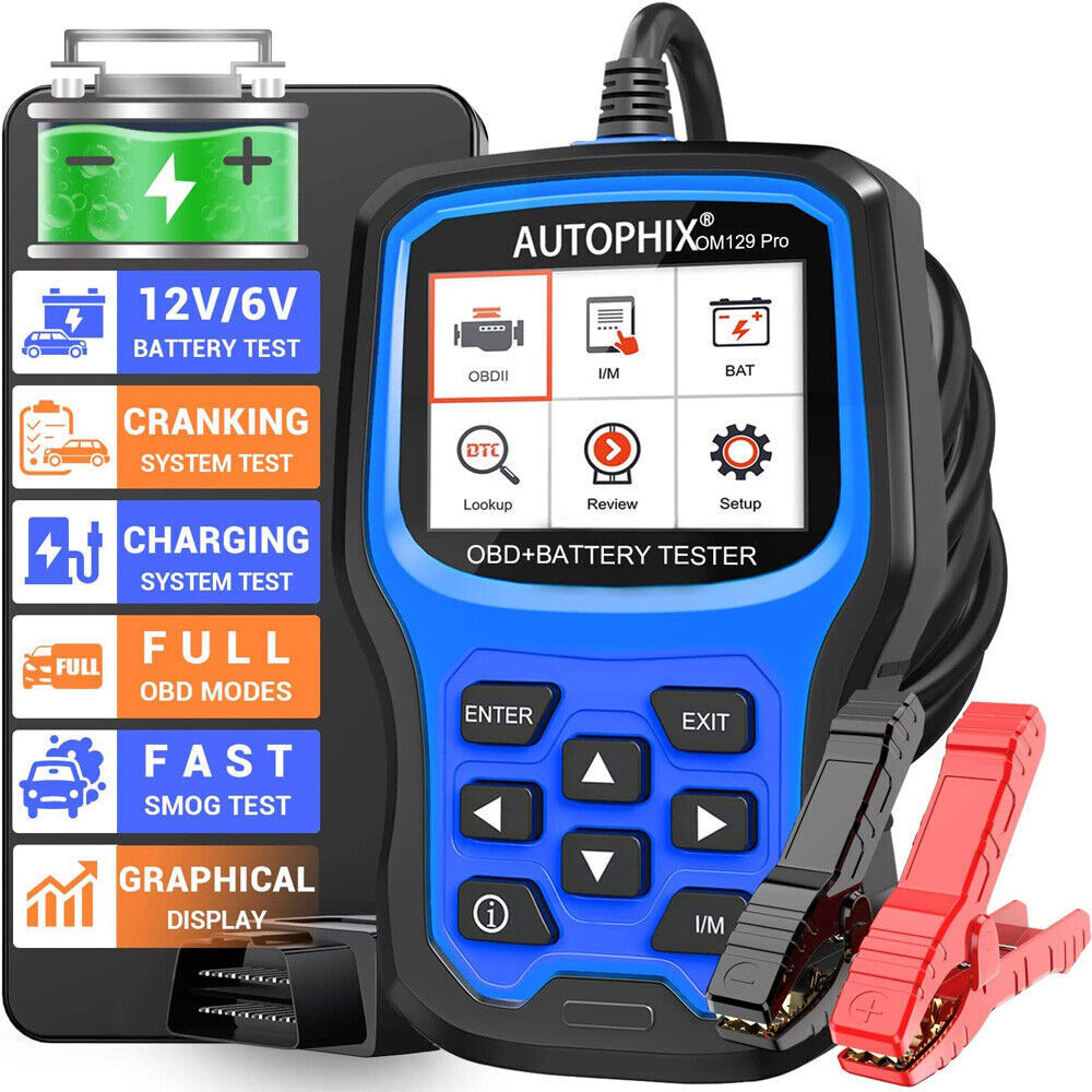 AUTOPHIX OM129 Pro OBD2 Scanner Full Check Engine Code Reader 12V Battery Test