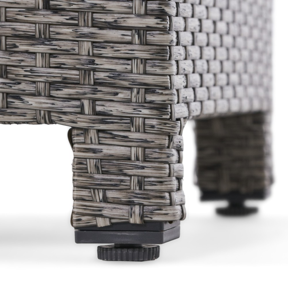 Outdoor Wicker Cube Side Table, Mixed Black