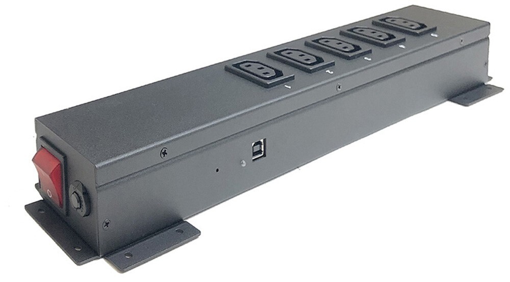 PC-Controlled Power Switch 5 Receptacles Easy USB Software Control Power On/Off