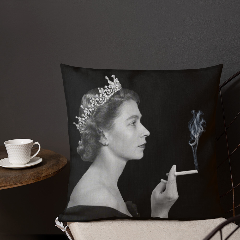 Queen Elizabeth Smoking Premium Pillow