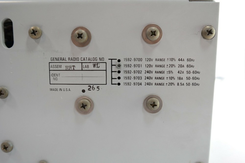 General Radio Variac 1592 Automatic Voltage Regulator T5