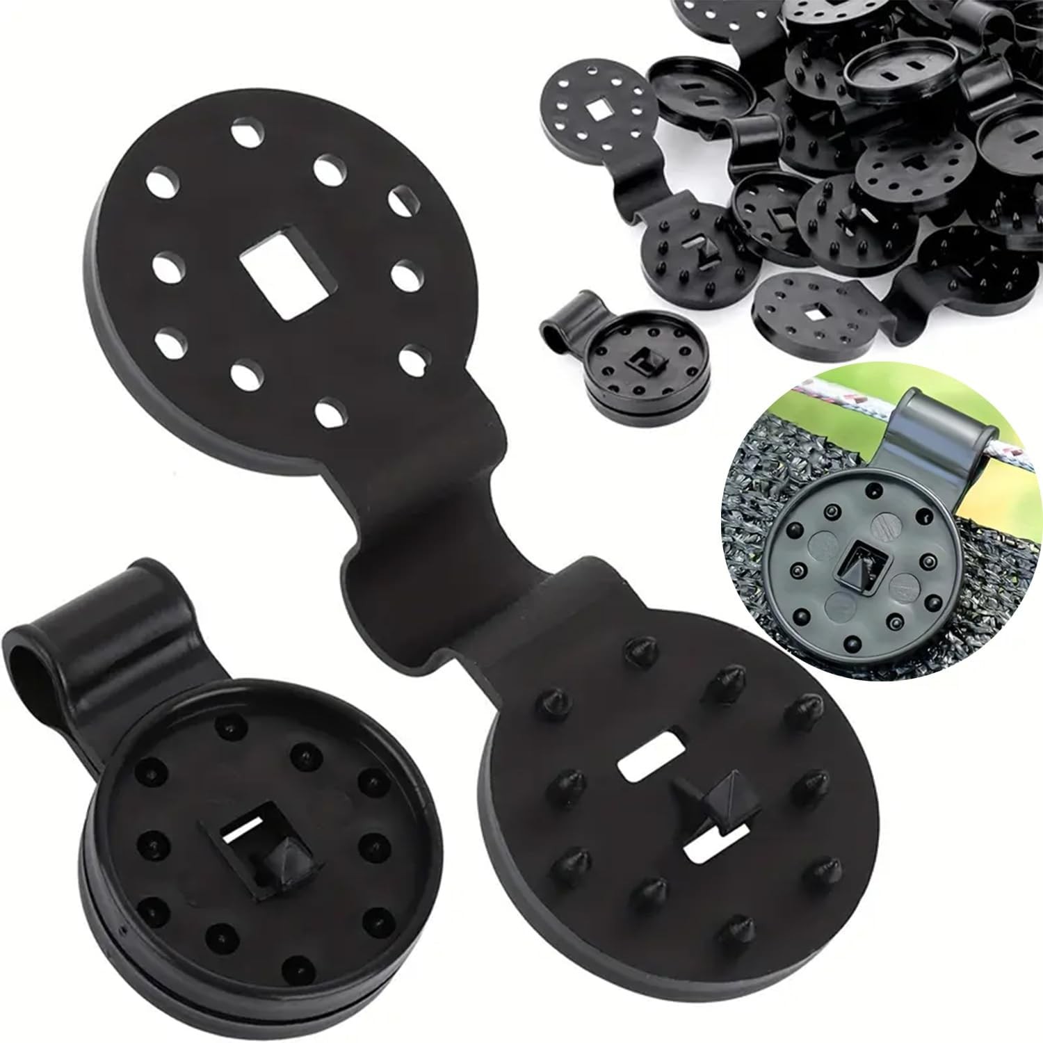 50PCS Large Black Sun Shade Net Clips - For Outdoor Garden/Patio Fixing