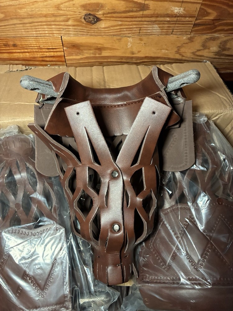 Dysdensa 6-Piece PU Leather Billiard Pockets w/ Diamond Pattern - Brown