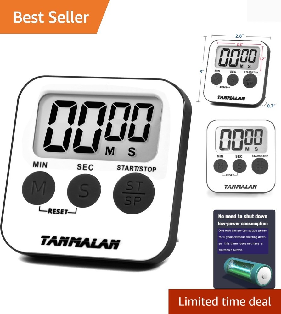 Durable Kitchen Timer for Cooking & Teaching with Easy Countdown-Up Feature