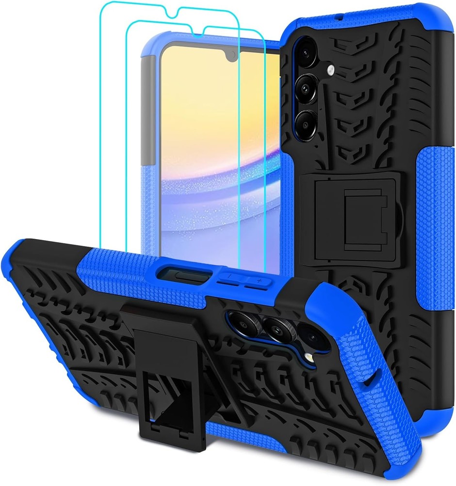 for Samsung Galaxy A15 5G Case with 2 Pack Screen A15, Blue