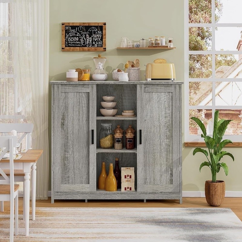 Ample Storage Space Sideboard Buffet Cabinet Dining Room Kitchen Organization US