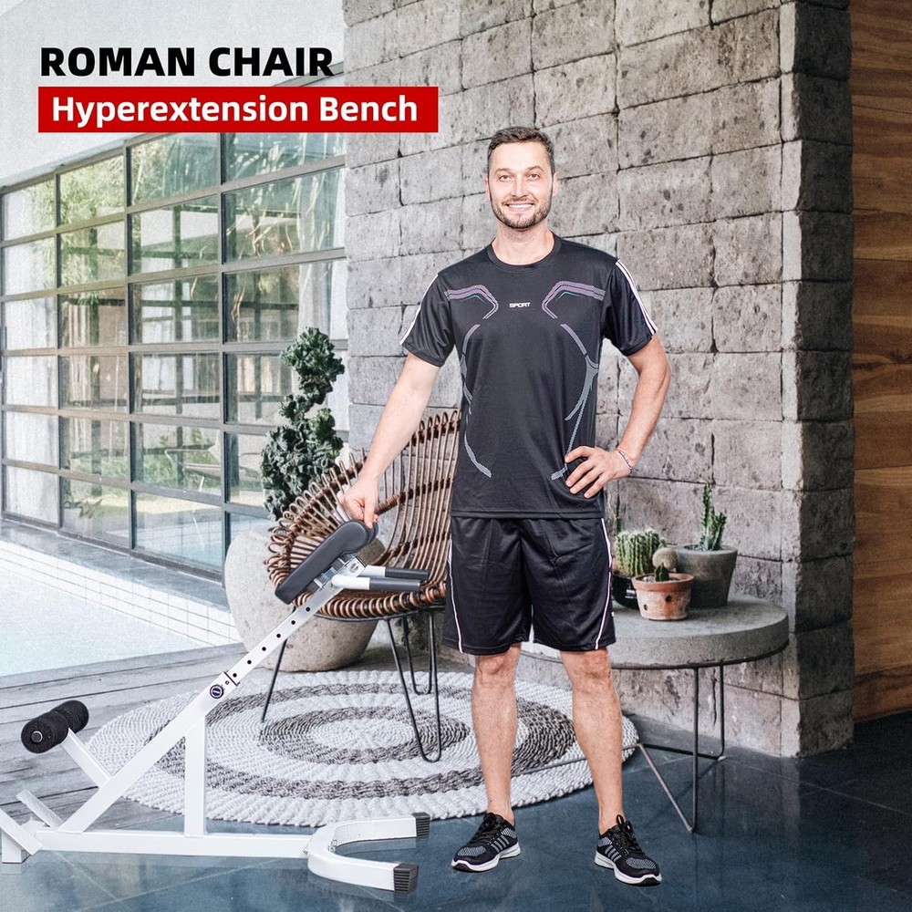 Roman Chair Ultra Extended Bench Adjustable Height Back Exercise Machine