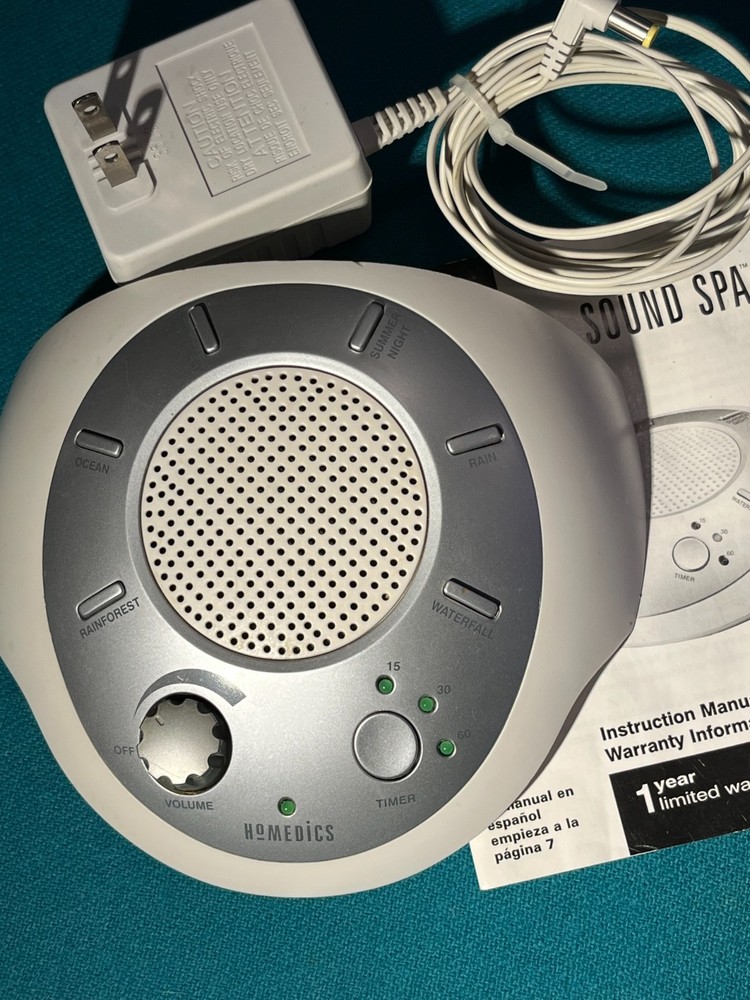 Background Noise Machine with six soothing sounds, volume, timer