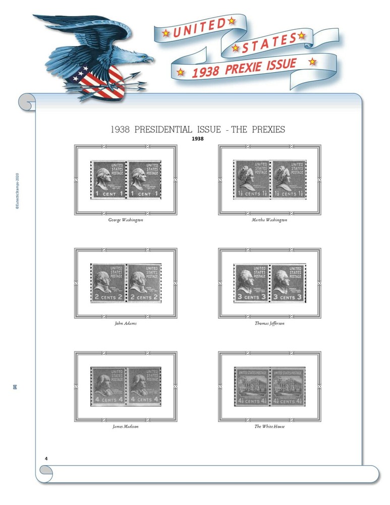 1938 U.S. Prexie Issue Supplement (White Ace Alternative)