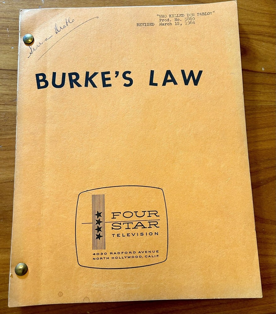 Burke’s Law Original TV Script
