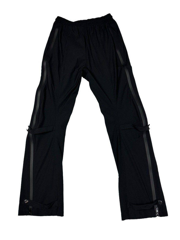 Made Extreme Mens Sz Medium Full Zip Utility Snap Button Strap Black Nylon Pants
