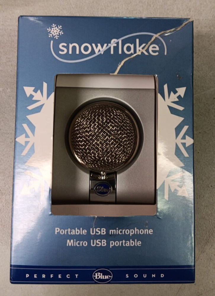 Blue Snowflake Portable USB Microphone - Color: Silver