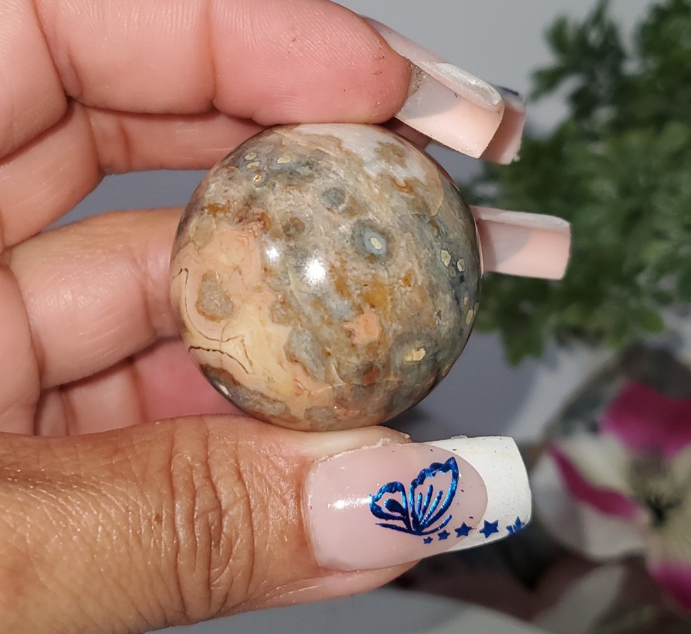 Ocean Jasper Sphere 64g healing orb 36.1mm