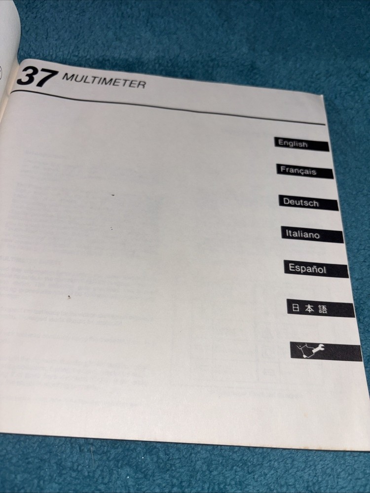 Fluke 785303 1986 37 Multimeter Operator’s Manual LOC E